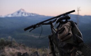 Marin Pine Mountain 2 with bikepacking bags and a mountain backdrop, Oregon.