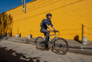 Man riding bike