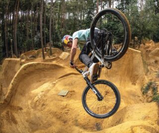 Matt Jones, high in the air aboard his Marin Alcatraz.