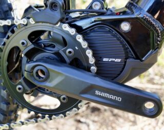 Shimano STEPs drive unit detail.