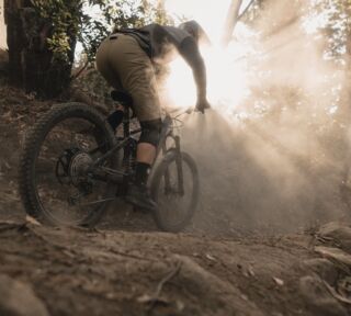 Marin Alpine Trail E2 (Bosch) rider on a New Zealand trail.