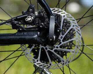 Detail shot of the Bolinas Ridge 2 rear disc brake mount