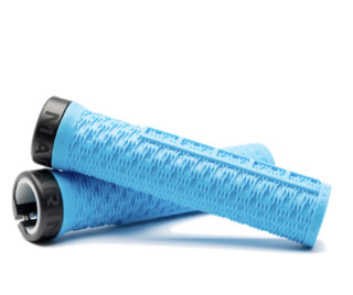 Marin Bear Paw lock-on grips, cyan.