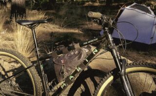 Marin Pine Mountain 2 bike at a mountain campsite.