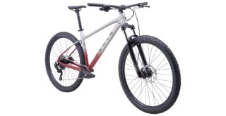 Marin Bobcat Trail 3 27.5 front 3/4, silver/red.