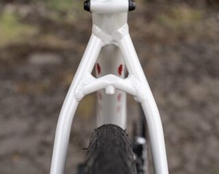 Gestalt carbon fiber fork, showing tire clearance